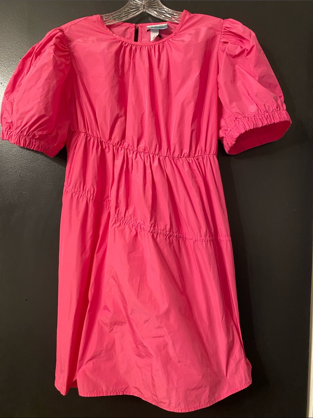 Future Collective Gabriella Karefa-Johnson Hot Pink Puff Sleeve Dress